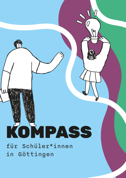 Titelseite Flyer KOMPASS für Schüler*innen in Göttingen